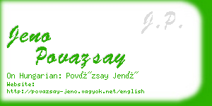 jeno povazsay business card